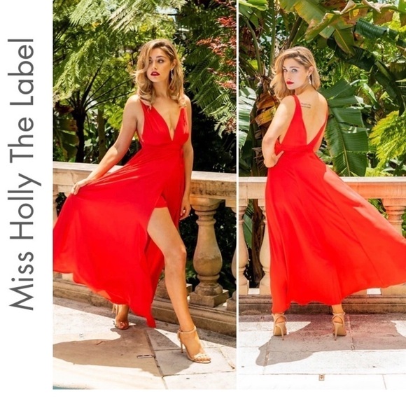 NWT Miss Holly The Label Dalia Red Gown - Picture 1 of 12
